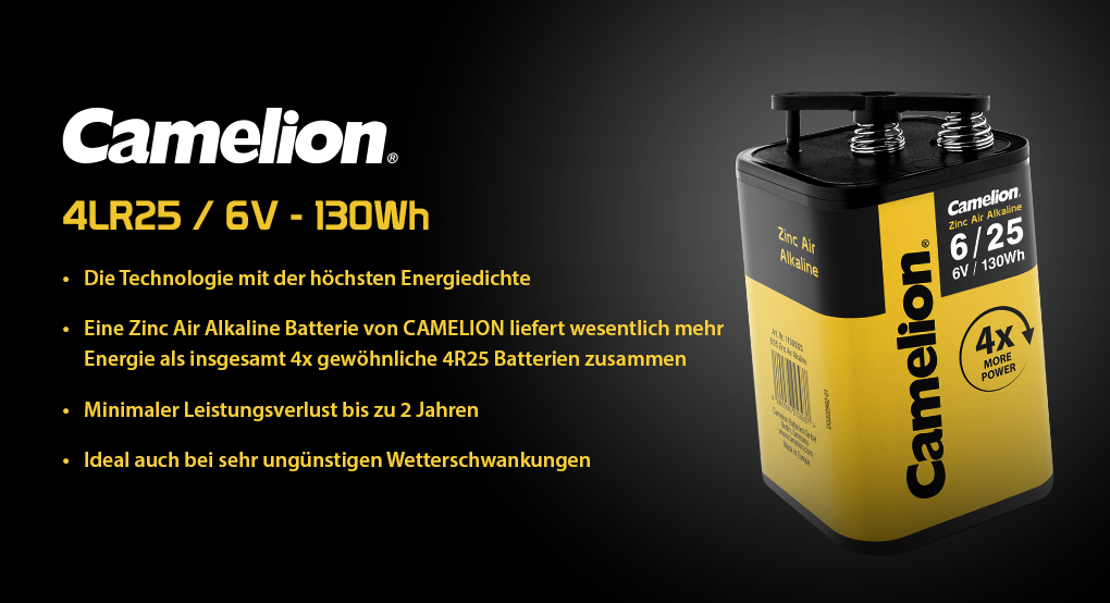 Camelion - Zinc Air Alkaline - 6V 25 - banner2